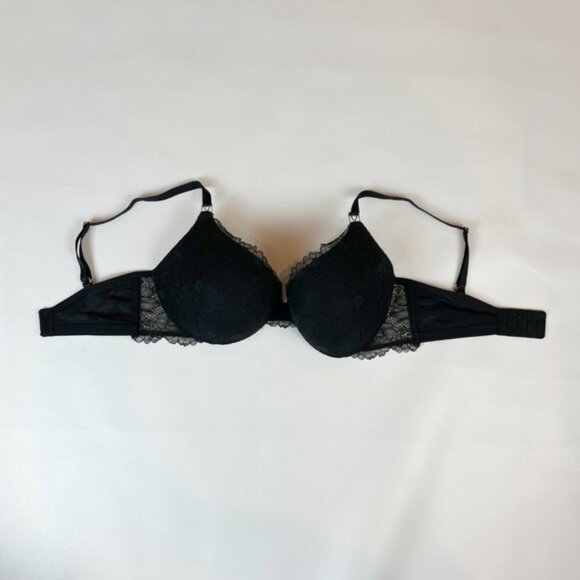 NWOT Victoria's Secret Bra 32DDD Very Sexy Uplift Plunge Black Lace B662 - Picture 2 of 7